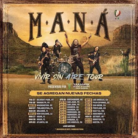 Maná 2026 tour poster